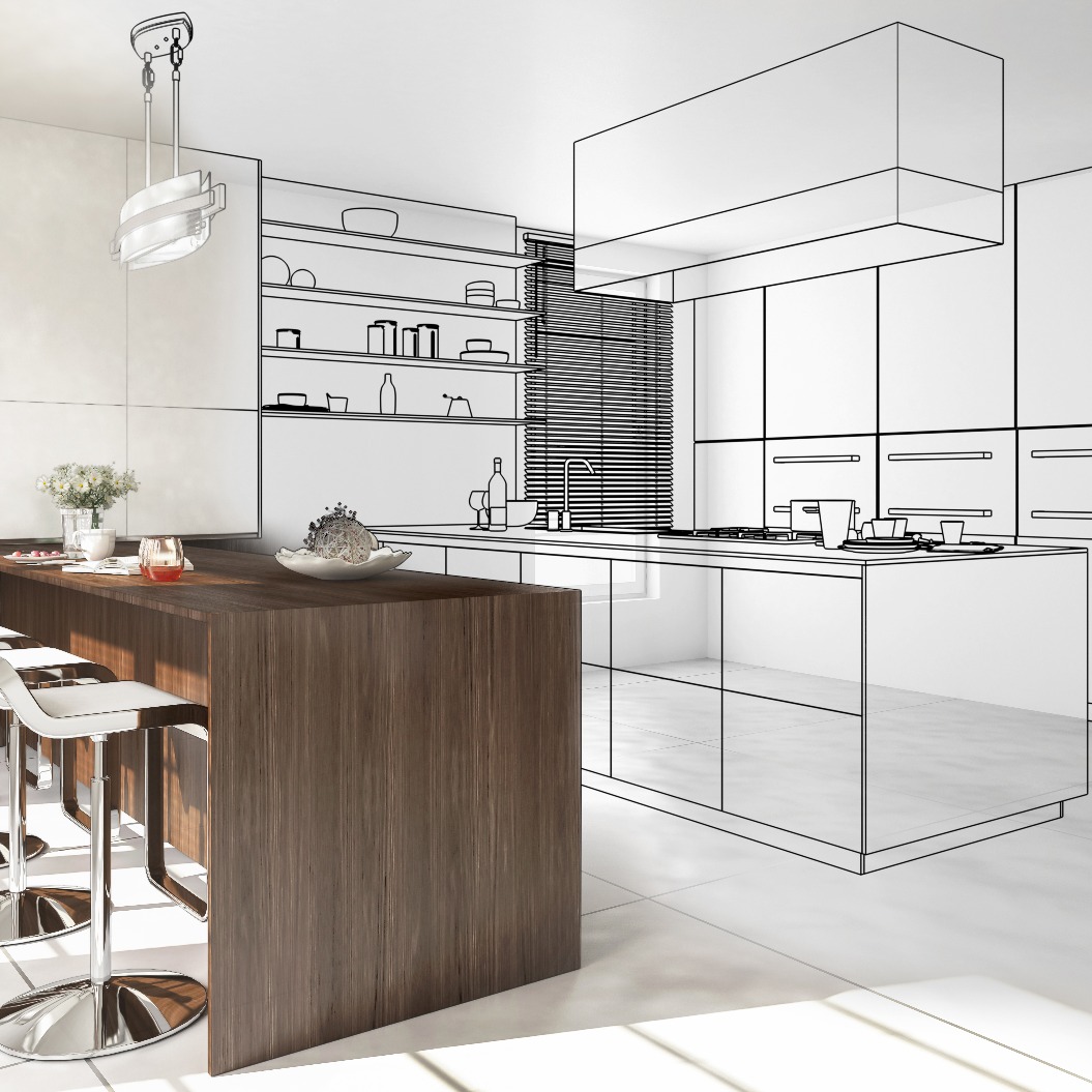 Zeitgenössisch gestaltete Küche (Übersicht)